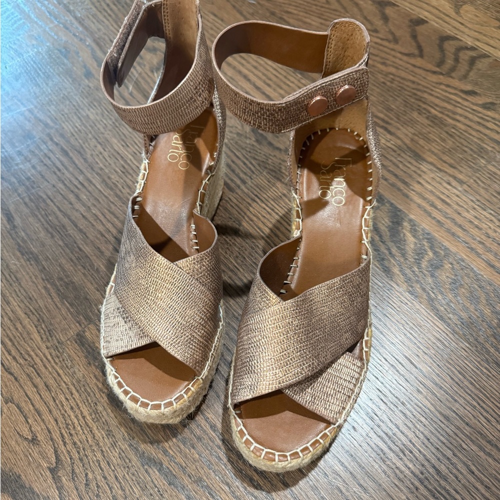 Franco Sarto Bronze wedge sandal size 7 women